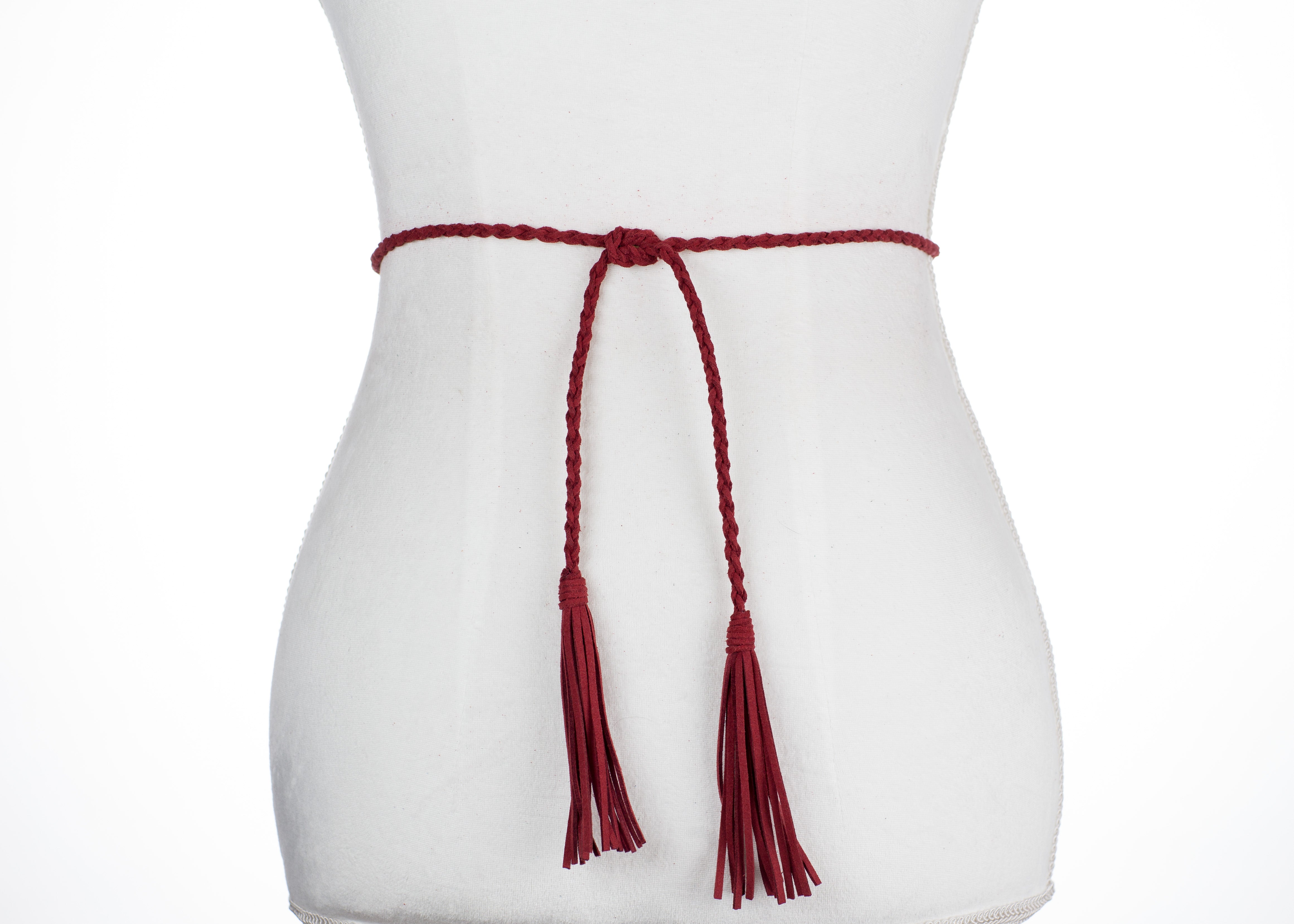 www. - Casual Rope Belts for Women Thin Braided Tassels