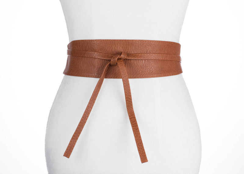 Women's Designer Vegan Leather Classic Wrap Waist Belt
