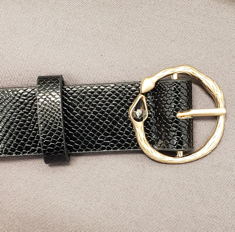Women's Designer Diamond Snake Skin Belt - Two 12 Fashion