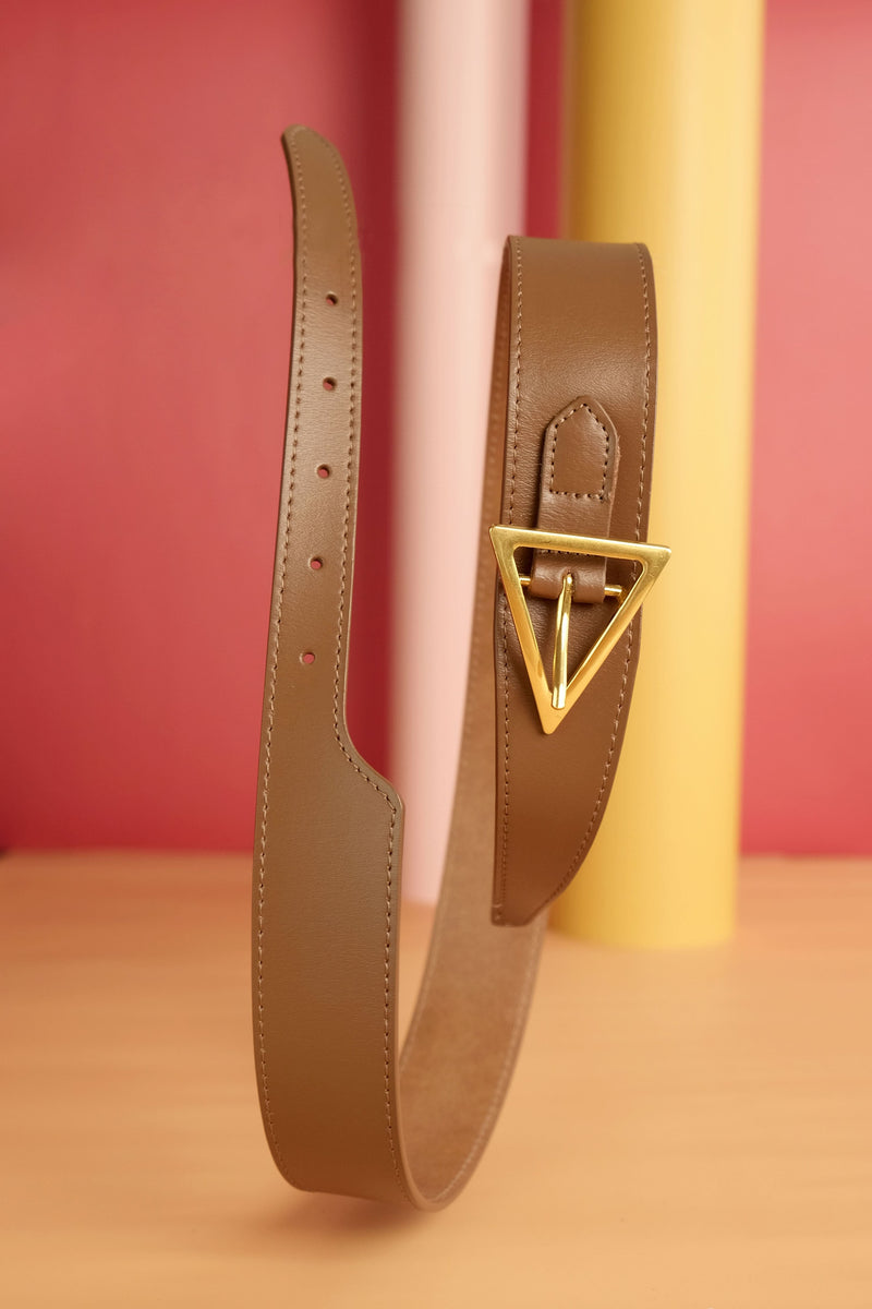 Triangle Buckle Leather Belt - Two 12 Fashion