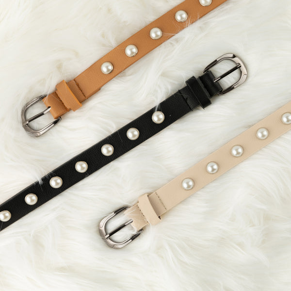 Leather Pearl Waist Belt - Two 12 Fashion