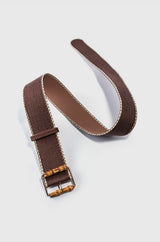 Wood Buckle Wicker Belt - Two 12 Fashion