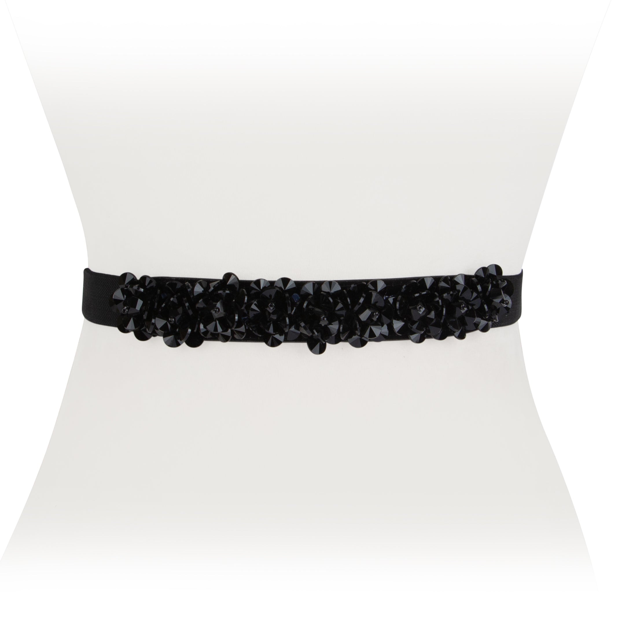 Women's Designer Pearl Clasp Stretch Belt