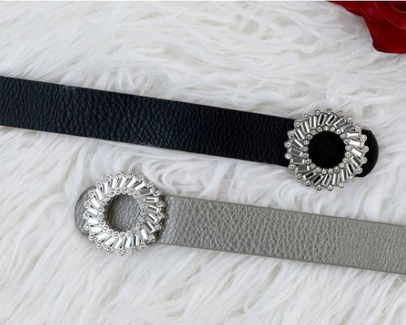 Round Baguette Buckle Belt - Two 12 Fashion
