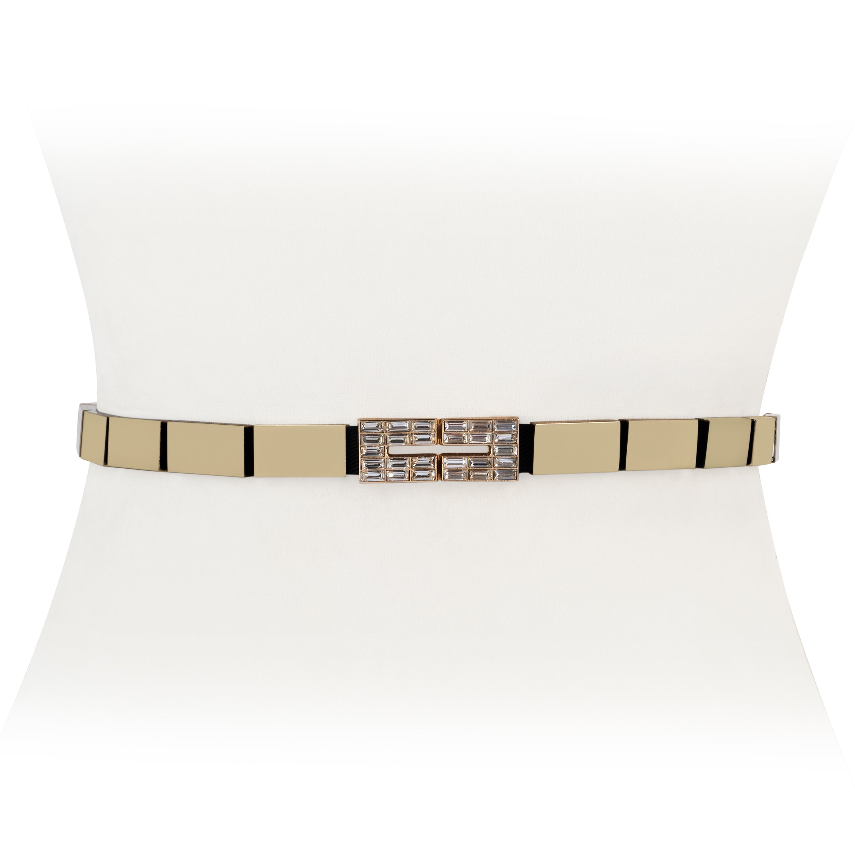 Women's Designer Pearl Clasp Stretch Belt