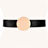 Vegan Pony Hair Belt with Gold Round Buckle - Two 12 Fashion