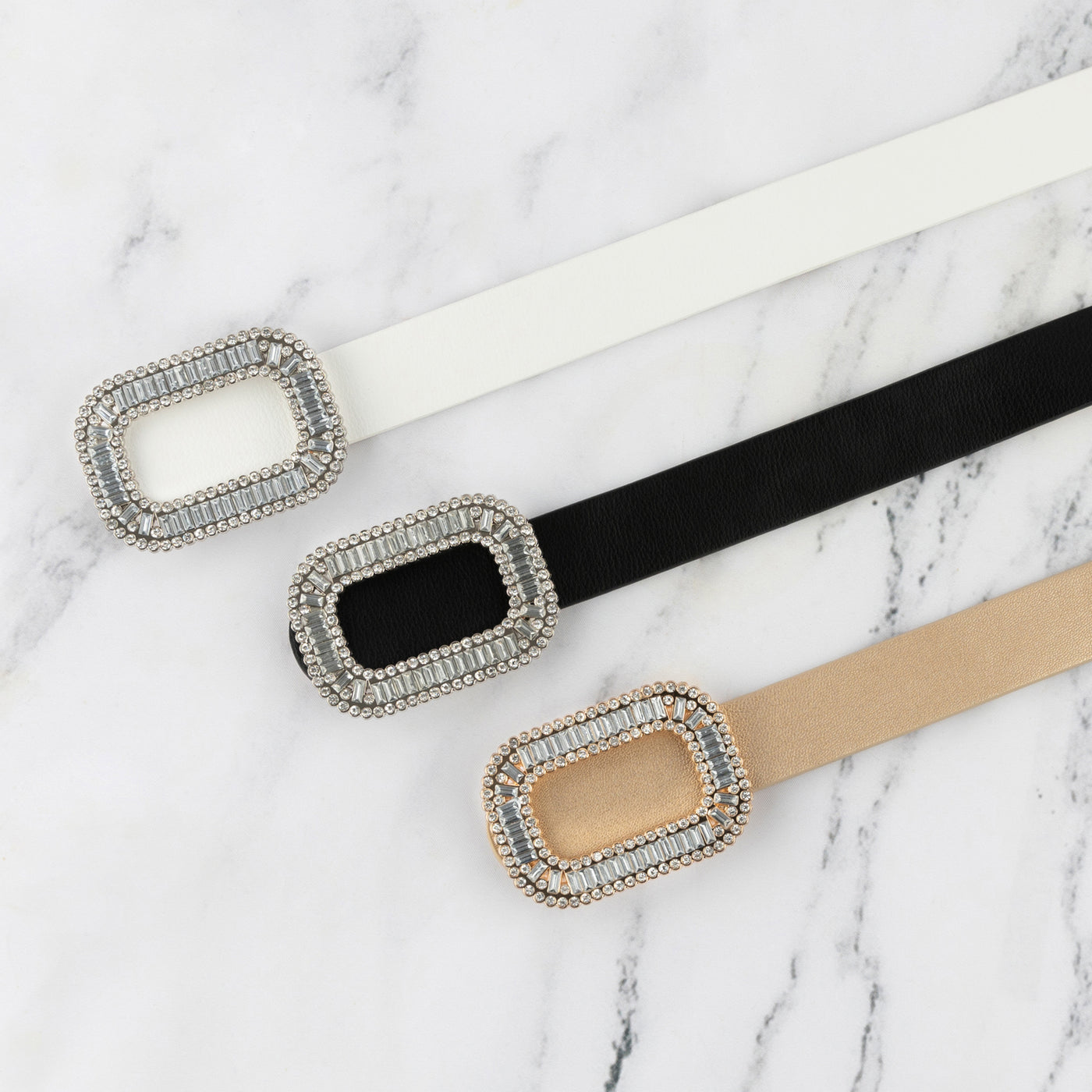 Women\'s Lot of 2 Boutique Crystal Belt Buckles - Silver Gold Designer Women main image 4
