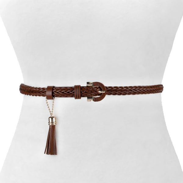 Genuine Leather Braid Belt - Two 12 Fashion