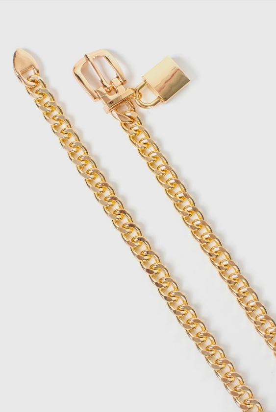 Gold Dainty Lock Chain Belt - Two 12 Fashion