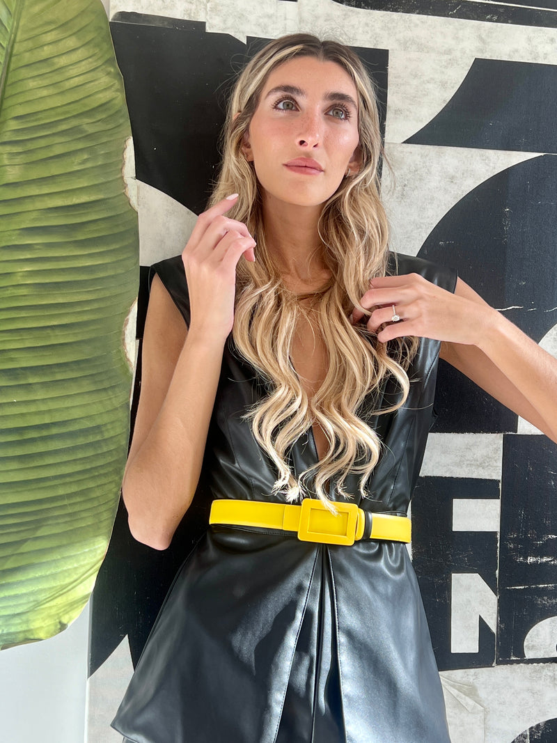 Women's Designer Edge Buckle Leather Belt