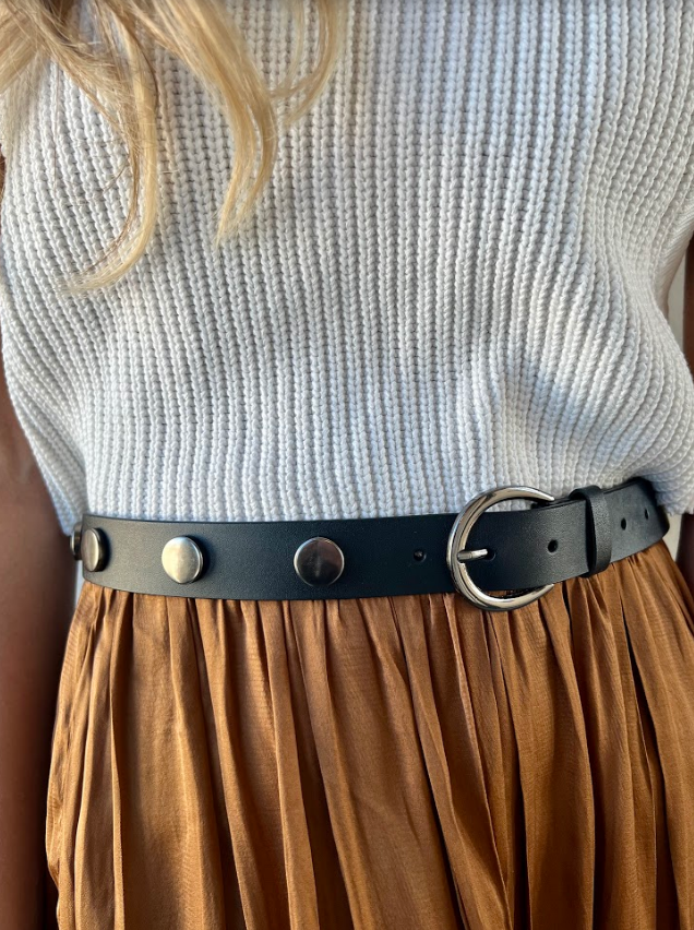 Vintage Studded leather belt - Two 12 Fashion