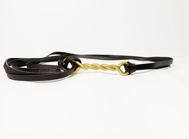 Statement Black Faux Leather Round Gold Buckle Waist Belt